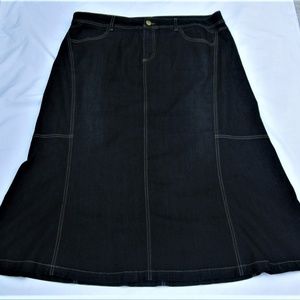 HEART MWAH JEANS MODEST BLACK DENIM SKIRT,SIZE 18W